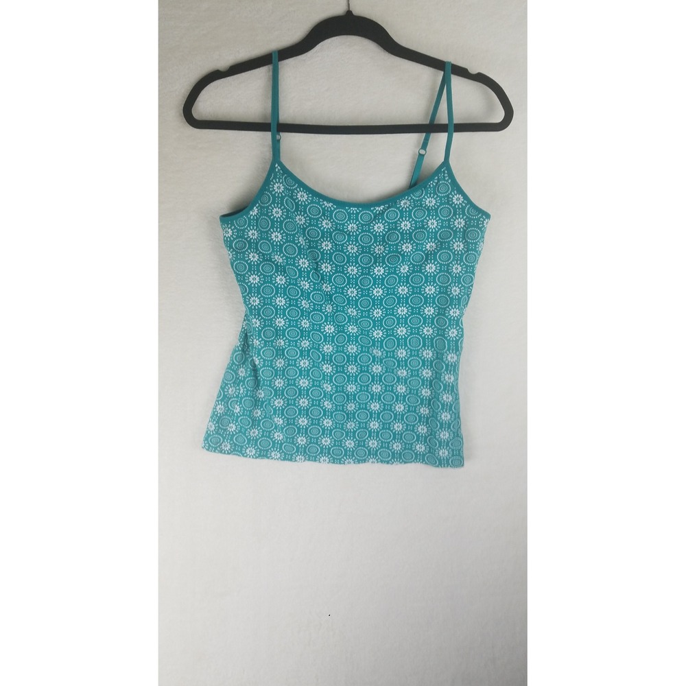 Great Northwest Clothing Company Teal Geometric Spaghetti Strap Tank Top Women M